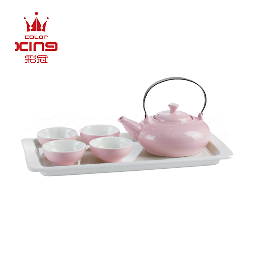 Color King 100% Ceramic Tea Set of 6 - Sakura Series-Pink