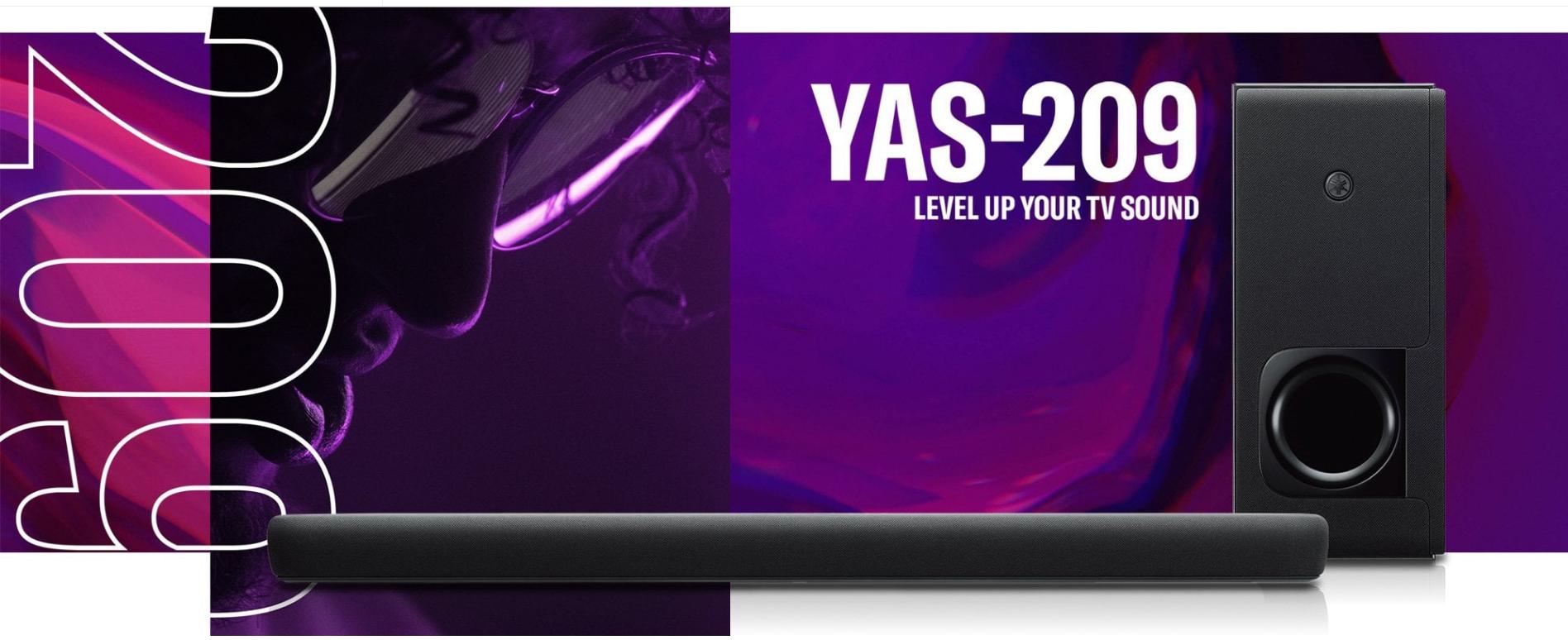 Yamaha YAS-209 Bluetooth Dobly DTS Virtual:X Soundbar (Wireless Subwoofer) with Alexa